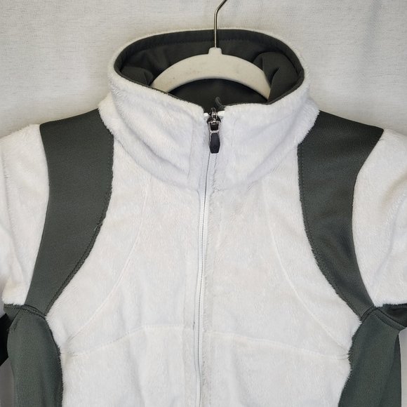 Columbia Women's Small Jacket White Fleece Green Full Zip - Picture 3 of 15